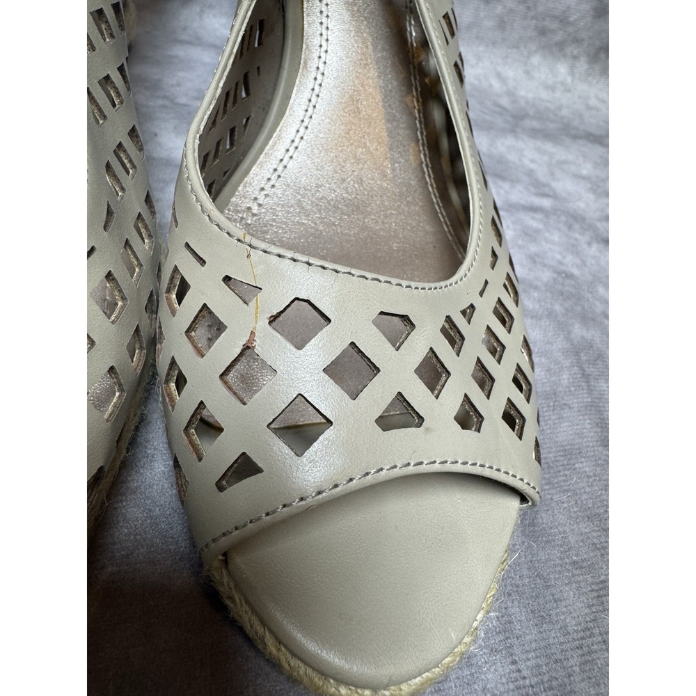 Womens Slingback Wedge color weaved "Whist" taupe cut out heels  size‎ 8.5 NWD - Picture 5 of 15